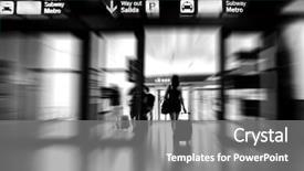  Presentation with airport - Colorful theme enhanced with woman leaving the airport backdrop and a gray colored foreground