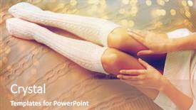  Presentation with clothes - Theme featuring woman legs in knee sock background and a coral colored foreground