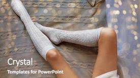  Presentation with clothes - Audience pleasing slides consisting of woman legs in knee sock backdrop and a violet colored foreground