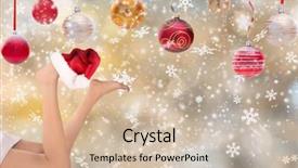  Presentation with sexy santa woman red - Amazing theme having woman legs with santa cap backdrop and a soft green colored foreground