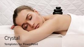  Presentation with indian woman face beauty - Cool new slides with woman lies on a table backdrop and a soft green colored foreground