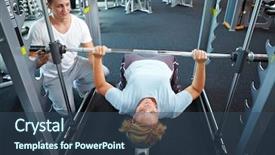  Presentation with lifting weights - Slide set consisting of nickel mine - beautiful shiny galenite on white background and a light gray colored foreground