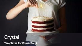  Presentation with lighting - PPT theme enhanced with woman lighting candle on delicious background and a dark gray colored foreground