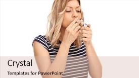  Presentation with awards event lighting - Beautiful theme featuring woman lighting up a cigarette backdrop and a lemonade colored foreground