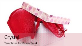  Presentation with gift - PPT layouts having woman lingerie in gift box background and a red colored foreground