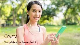  Presentation with music - Beautiful theme featuring woman listen to music woth backdrop and a lemonade colored foreground