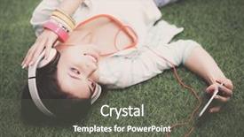  Presentation with dancer music grass - Slides enhanced with woman listening to the music background and a dark gray colored foreground