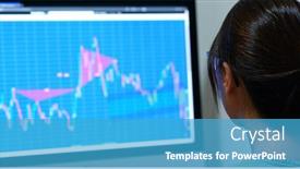  Presentation with market data - Cool new PPT theme with woman-look-at-computer-screen backdrop and a teal colored foreground