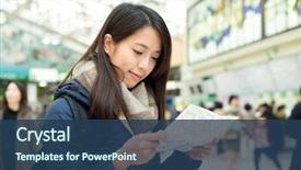  Presentation with look - Cool new presentation with woman look at map backdrop and a ocean colored foreground