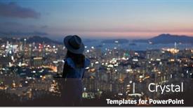  Presentation with look - Presentation with woman-look-at-the-beautiful background and a dark gray colored foreground