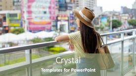  Presentation with lung - Presentation theme having woman-look-at-the-city background and a seafoam green colored foreground