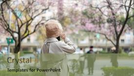  Presentation with sakura - Presentation theme consisting of woman-look-at-the-sakura background and a seafoam green colored foreground