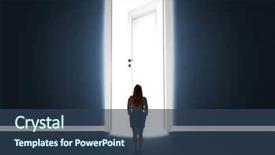  Presentation with bright future - Colorful presentation theme enhanced with woman looking at big bright backdrop and a ocean colored foreground