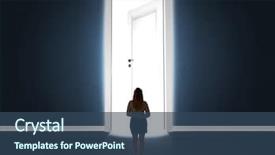  Presentation with bright future - Slide set featuring woman looking at big bright background and a  colored foreground