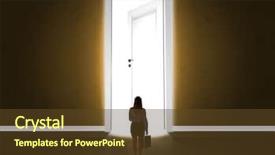  Presentation with bright - Slide set with woman looking at big bright background and a  colored foreground