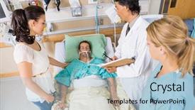  Presentation with nurse care - Beautiful presentation theme featuring woman looking at critical backdrop and a light blue colored foreground