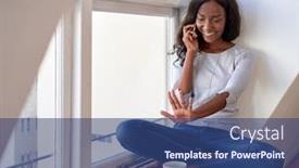  Presentation with engagement - PPT theme featuring woman looking at engagement ring background and a ocean colored foreground