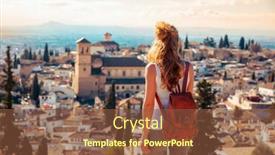  Presentation with granada - Slides featuring woman-looking-at-granada-city background and a tawny brown colored foreground