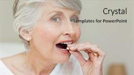  Presentation with cctv camera or surveillance system - Cool new PPT theme with woman looking at the camera backdrop and a light gray colored foreground