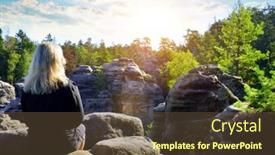  Presentation with bohemian - Audience pleasing PPT layouts consisting of woman-looking-at-the-sandstone backdrop and a tawny brown colored foreground