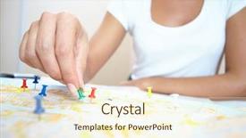  Presentation with woman world - Audience pleasing slide deck consisting of woman looking at world map backdrop and a cream colored foreground