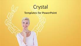  Presentation with animation - PPT layouts consisting of woman looking away against yellow background and a blonde colored foreground