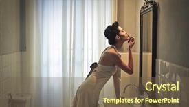  Presentation with lipstick - Cool new presentation with woman looking mirror - lipstick backdrop and a tawny brown colored foreground