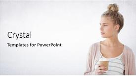  Presentation with graphic - Theme with woman looking to the side background and a white colored foreground