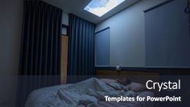  Presentation with bed - PPT theme consisting of woman-lying-down-on-bed background and a tawny brown colored foreground