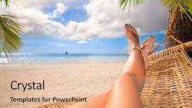  Presentation with sexy - PPT layouts with woman lying in a hammock background and a lemonade colored foreground