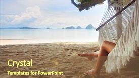  Presentation with shadow - PPT theme with woman lying in a hammock background and a tawny brown colored foreground