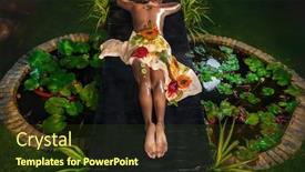  Presentation with spa salon - Theme having woman-lying-in-natural-spa background and a tawny brown colored foreground