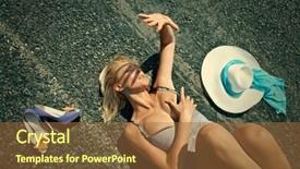  Presentation with sun desert - Amazing slides having woman lying on a desert road shielding sun with hand backdrop and a tawny brown colored foreground