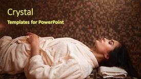  Presentation with turkish - Slide set consisting of woman-lying-on-a-hot background and a tawny brown colored foreground