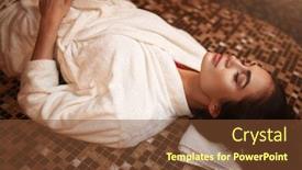  Presentation with turkish - Beautiful slide deck featuring woman-lying-on-a-hot backdrop and a tawny brown colored foreground