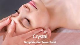  Presentation with spa salon - Colorful slide deck enhanced with woman lying on a massage backdrop and a coral colored foreground