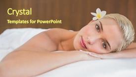  Presentation with wind energy close up portrait - PPT layouts with woman lying on massage table background and a tawny brown colored foreground