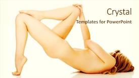  Presentation with knee simple - Slides consisting of woman lying with bended knee background and a cream colored foreground