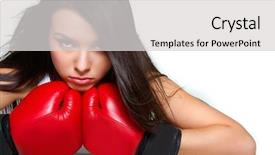 Presentation with boxer - Slide set enhanced with woman mad - close up of female boxer background and a light gray colored foreground
