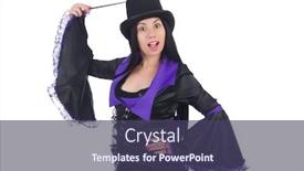  Presentation with magician - PPT layouts enhanced with woman-magician-isolated background and a tawny brown colored foreground