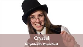  Presentation with magician - Amazing slides having woman magician isolated on the white backdrop and a coral colored foreground