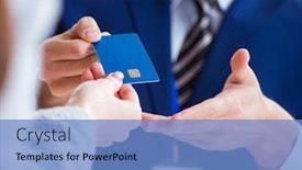  Presentation with payment - Cool new PPT layouts with woman-makes-payment-with-credit backdrop and a teal colored foreground