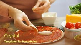  Presentation with pizza - Cool new theme with woman-making-a-pizza backdrop and a red colored foreground