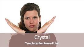  Presentation with railroad crossing railroad crossing sign - Audience pleasing presentation theme consisting of woman making an x sign backdrop and a  colored foreground