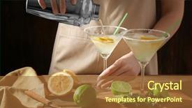  Presentation with tequila - Cool new PPT theme with woman making cocktail with tequila backdrop and a tawny brown colored foreground