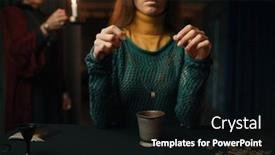  Presentation with divination - Presentation design consisting of woman-making-divination-with-ring background and a black colored foreground