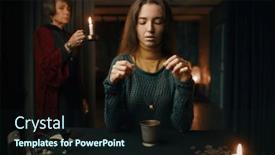  Presentation with divination - Presentation featuring woman-making-divination-with-ring background and a wine colored foreground