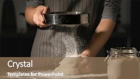  Presentation with ayurvedic medicine making - Audience pleasing PPT layouts consisting of woman making dough on table backdrop and a coral colored foreground