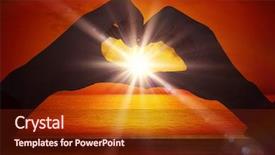  Presentation with heart hands - Beautiful slides featuring woman making heart shape with hands against wooden planks against sunset backdrop and a tawny brown colored foreground