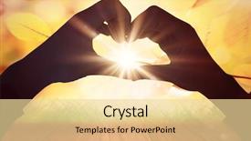  Presentation with heart shape tree - Colorful presentation theme enhanced with woman making heart shape backdrop and a blonde colored foreground